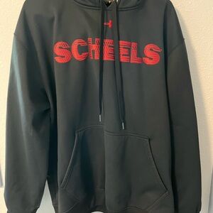 Under Armour Black Hoodie with Red SCHEELS Logo